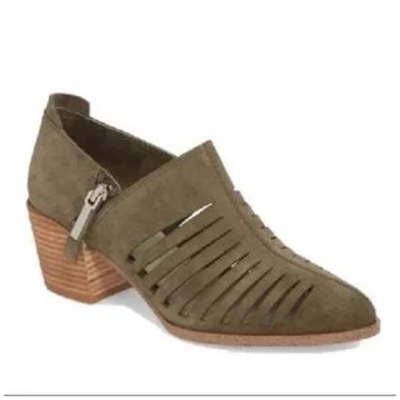 1. State Shoes - 1. State Bootie Leather Upper "Arnet" Olive Green with zipper Size 9